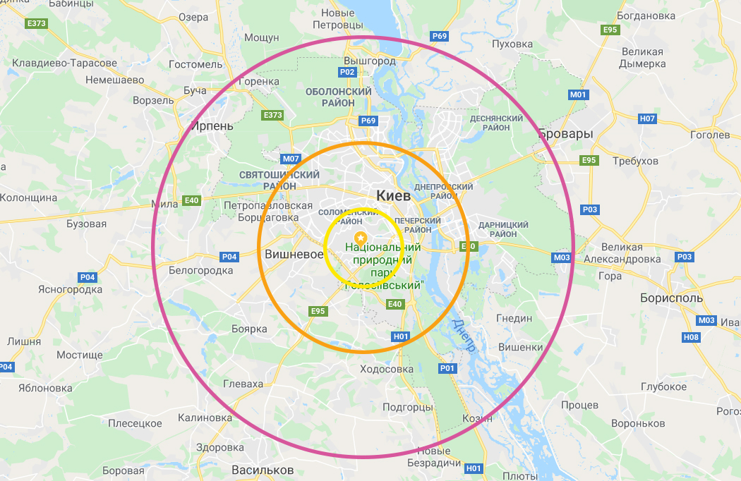 карта доставки - Киев